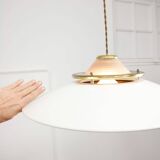 Lampe à suspension en laiton et métal vintage italienne, années 1970