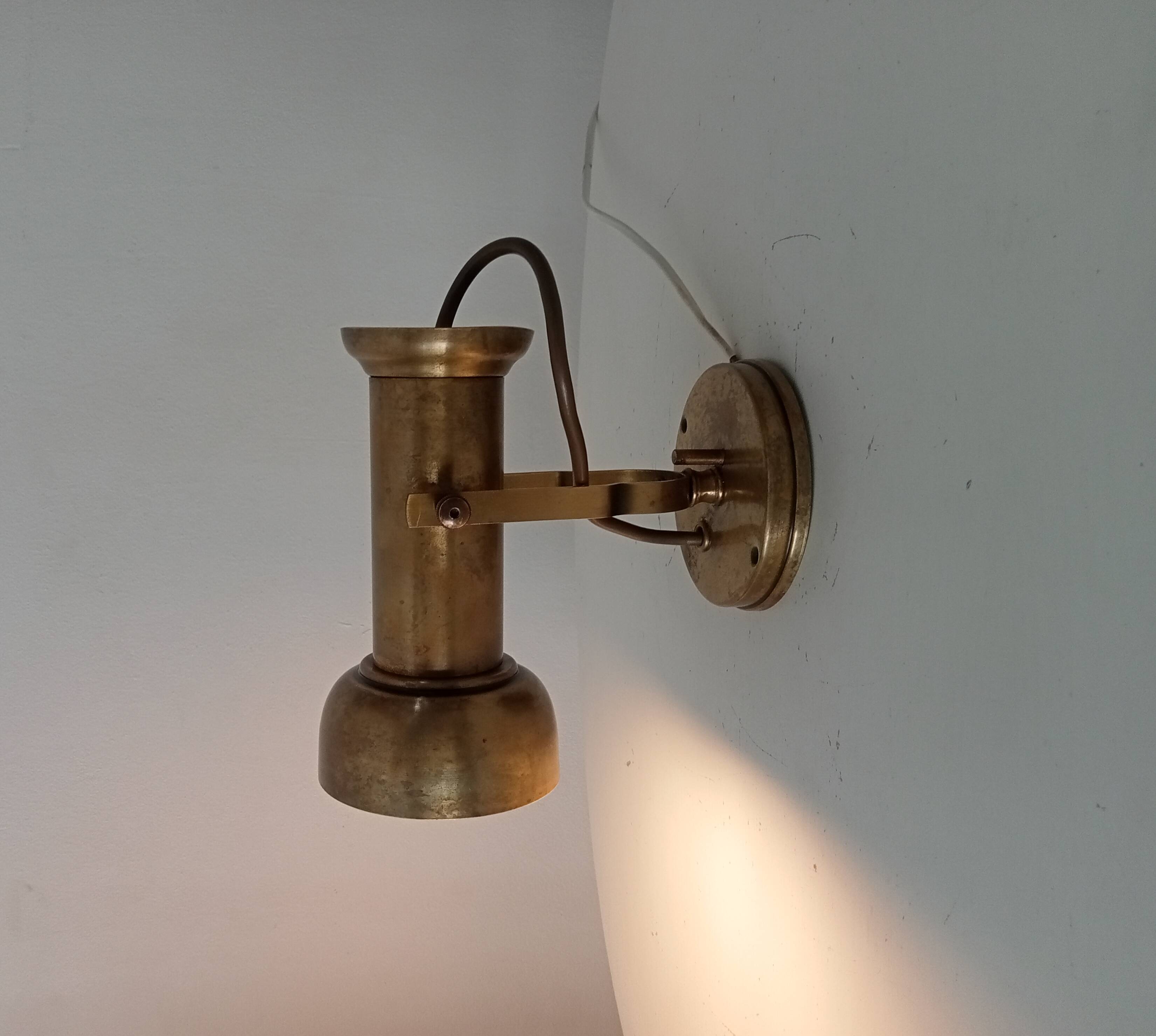 Pair of vintage wall sconces CVL in solid gold brass.