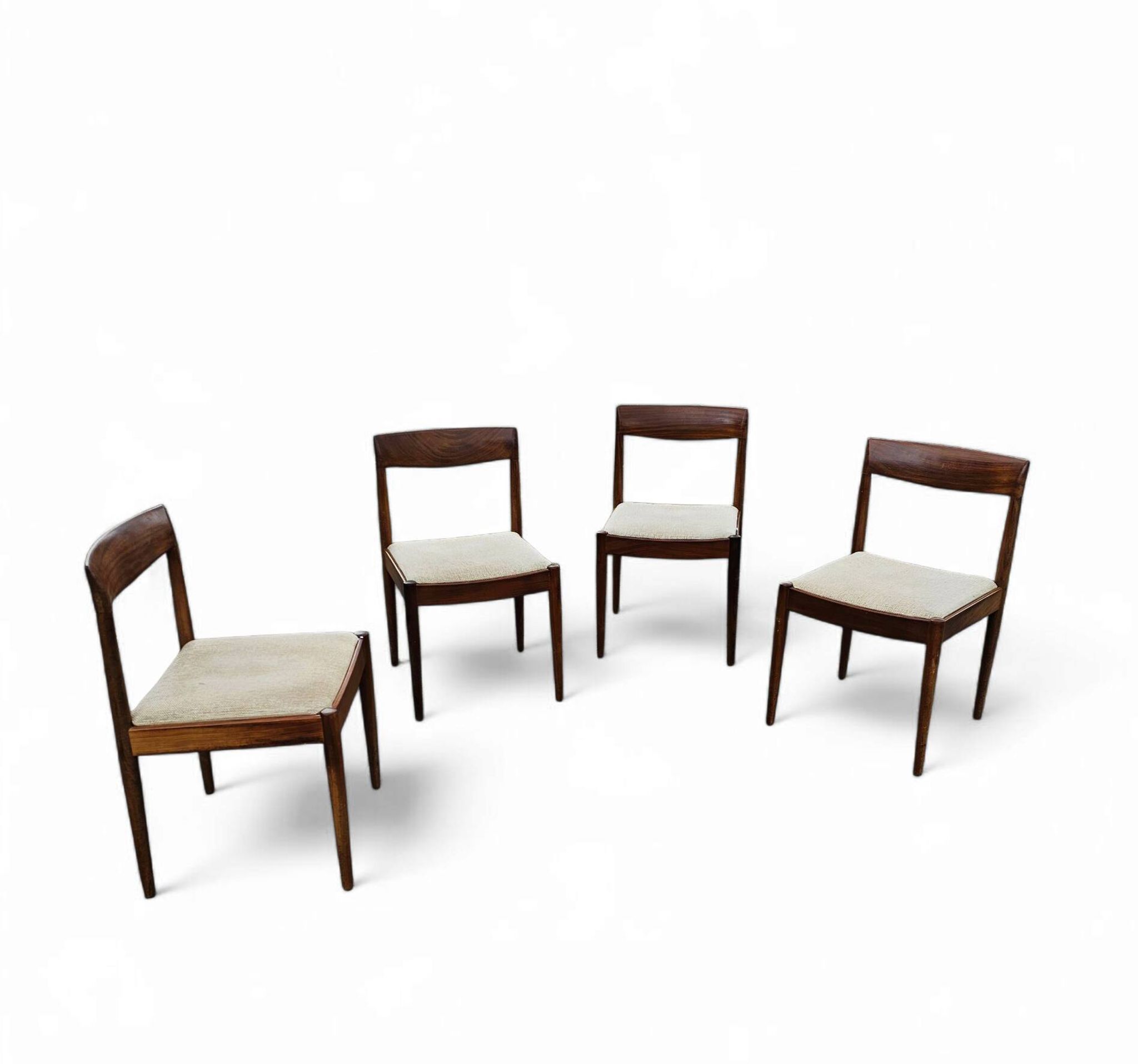 4 Scandinavian teak dining chairs / 1970s