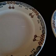 Série de six assiettes plates en faïence BV céramique Sud Est