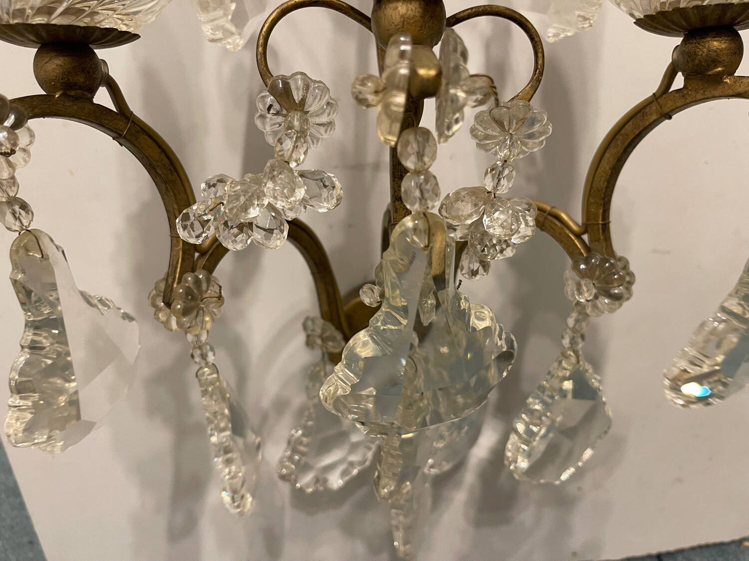 Large Crystal Sconces Set of 3