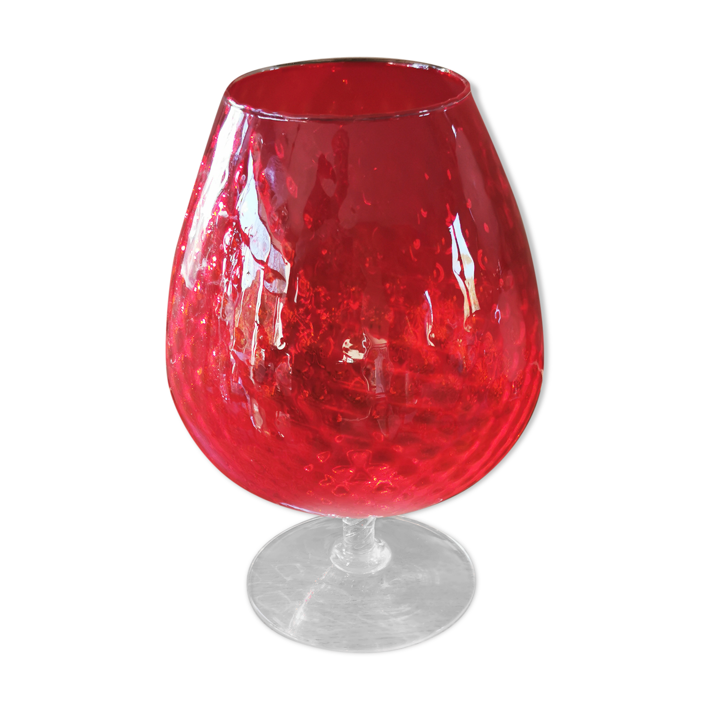 Vintage red tulip vase