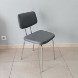 Chaise vintage en skaï et chrome années 50
