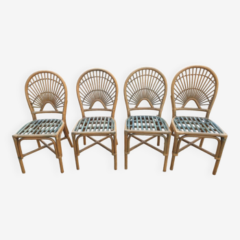 4 bamboo chairs