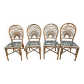 4 chaises bambou