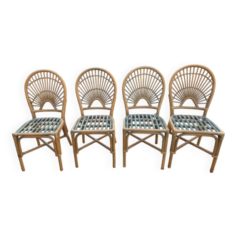 4 bamboo chairs