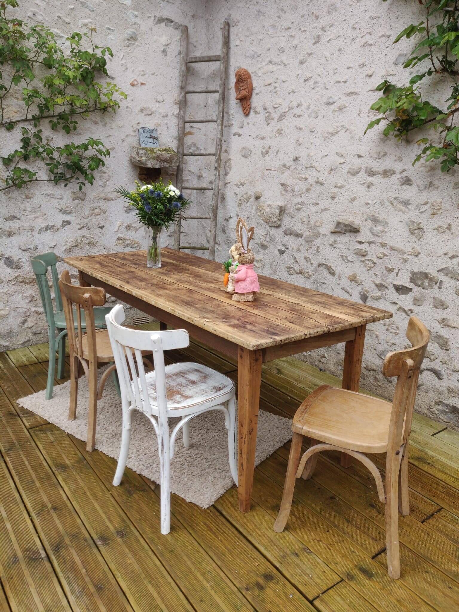 Table de ferme 191 cm x74 cm x 74,5 cm