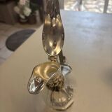 Silea duck pitcher in glass and silver-plated metal