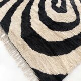 Moroccan berber carpet m'rirt ecru and black 3,43x2,39m