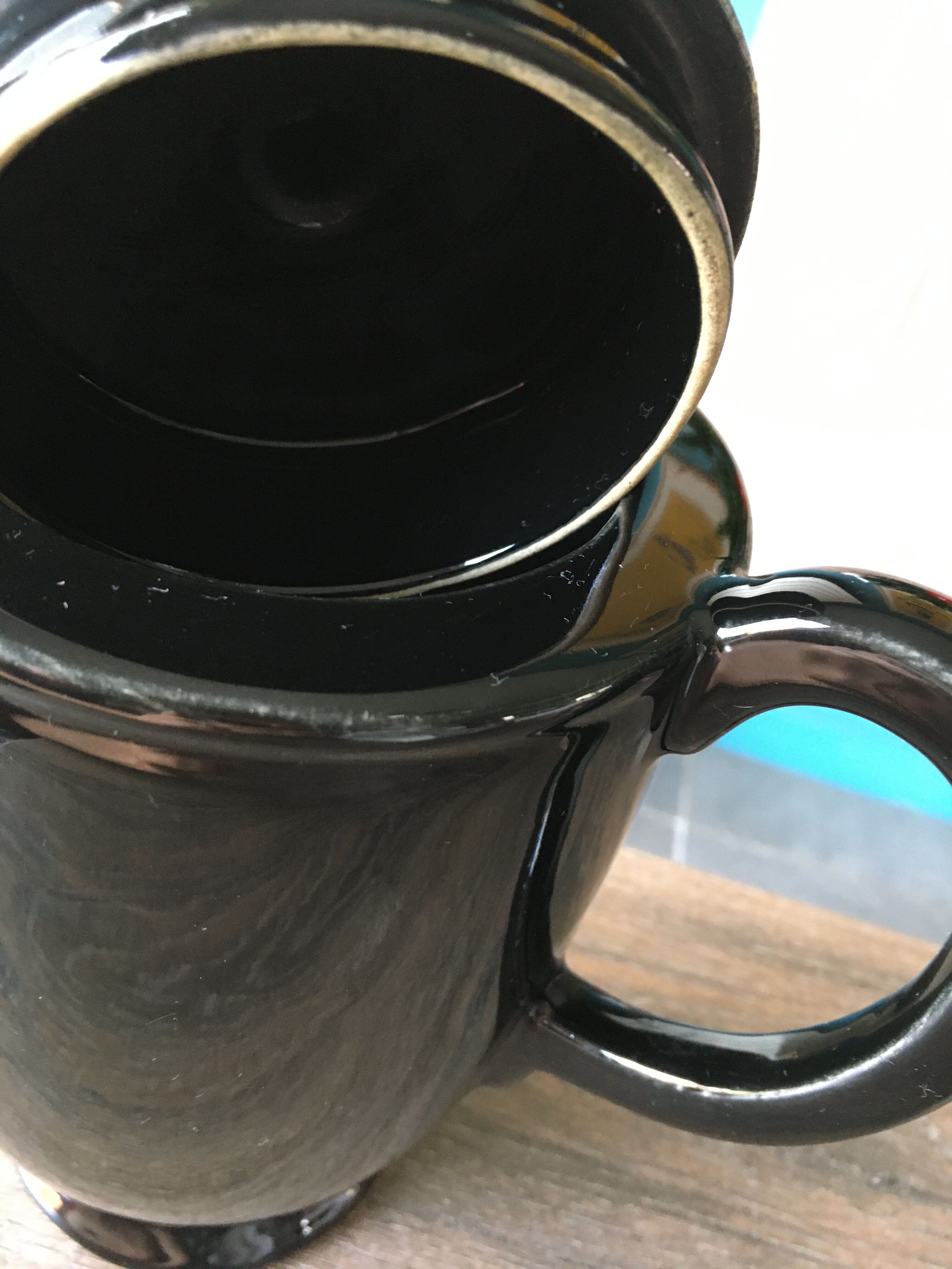 Black vintage teapot