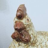 Poule en grès craquelé