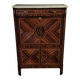 Louis XVI period secretary in monogram marquetry and white marble