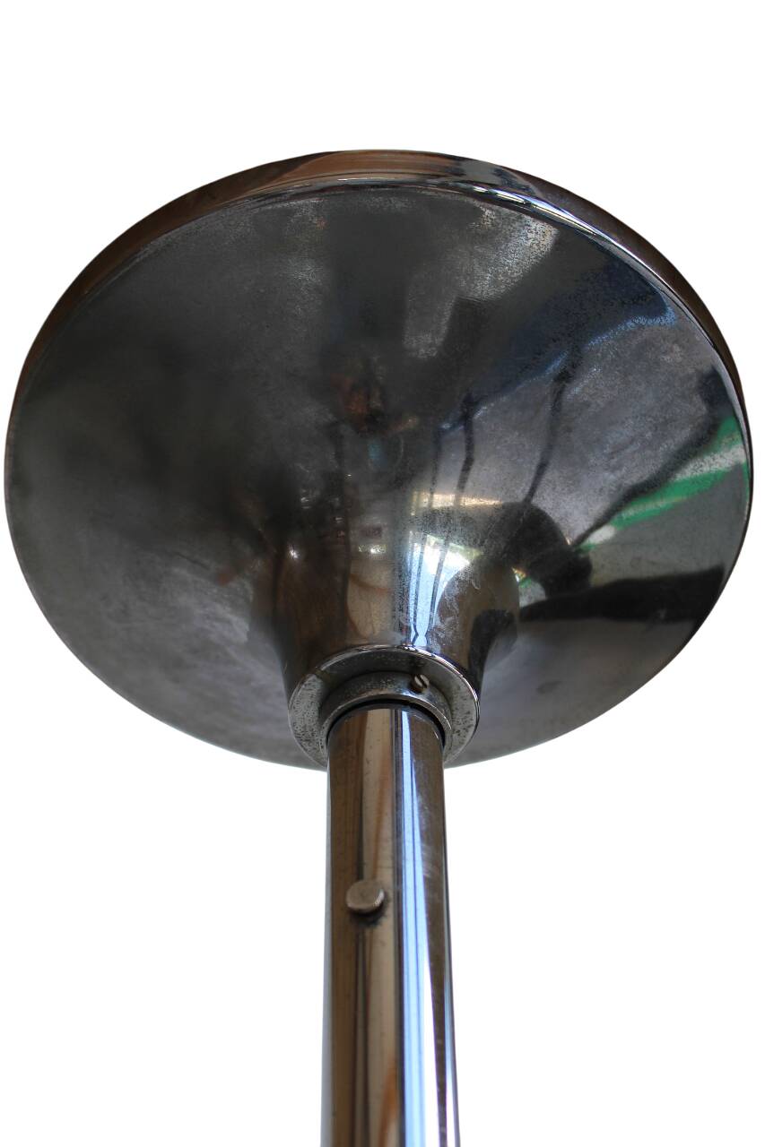 Gaetano Sciolari attr. four arm Murano glass chrome chandelier, 1970s