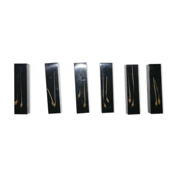 Service of 6 resin knife holders and inclusion 60's years