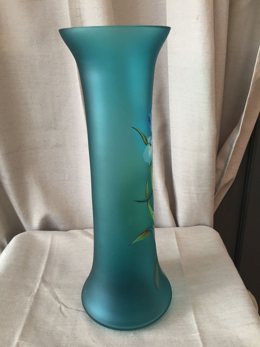 Vase made of glass paste with iris decoration