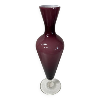 Vase en opaline violine vintage