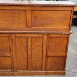 Old American desk in solid oak with S-shaped shutter
