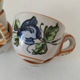 Ensemble 5 mini tasses italiennes en faïence peinte – années 60/70