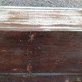 Old small wooden wardrobe with glass door