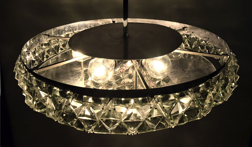 Chandelier with crystals 1970s