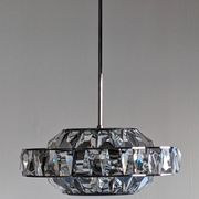 Lustre soucoupe en cristal Maison Kinkeldey, Autriche vers 1970