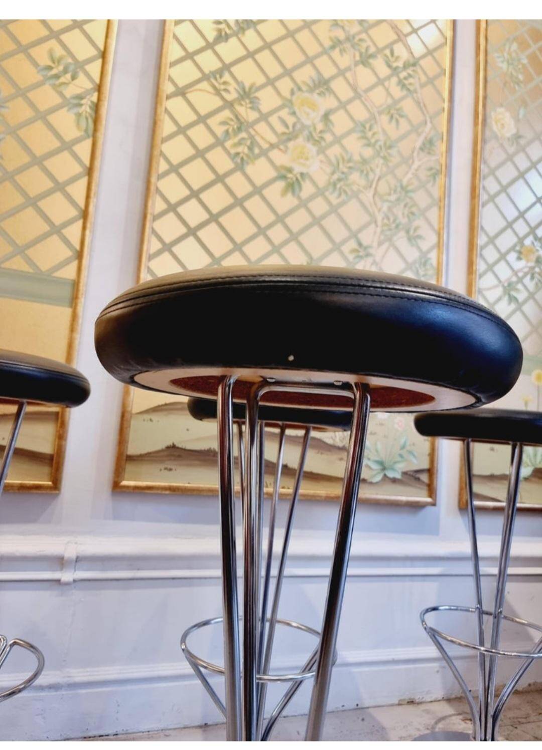 Piet Hein, bar stools, 3 available. Scandinavian / Danish Modern, Fritz Hansen.