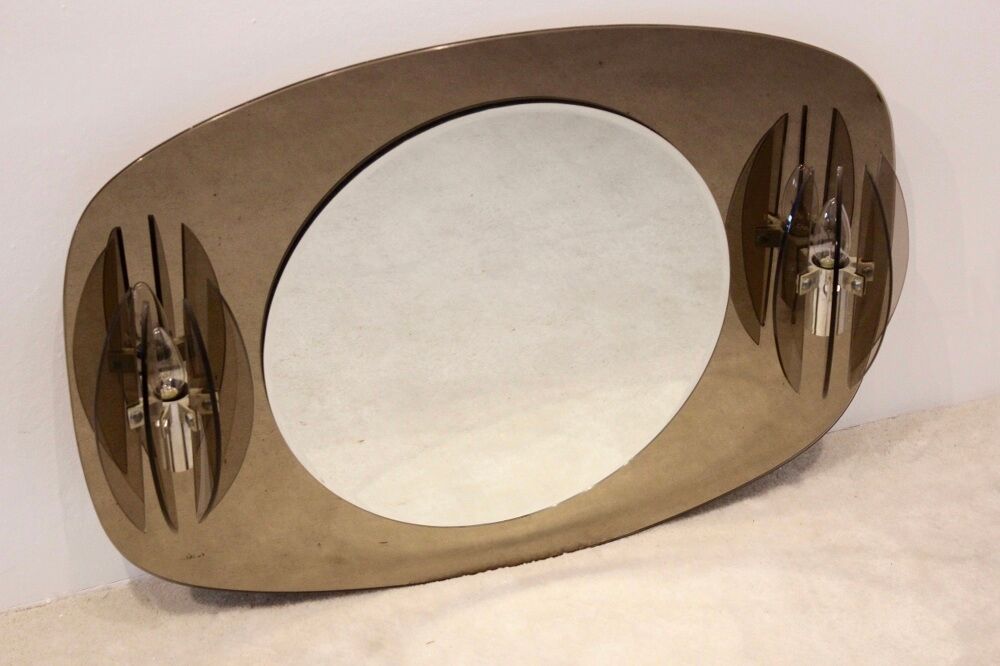 Glass mirror Italian two-tone with sconces glass