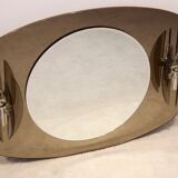 Miroir en verre italien à deux tons avec appliques en verre