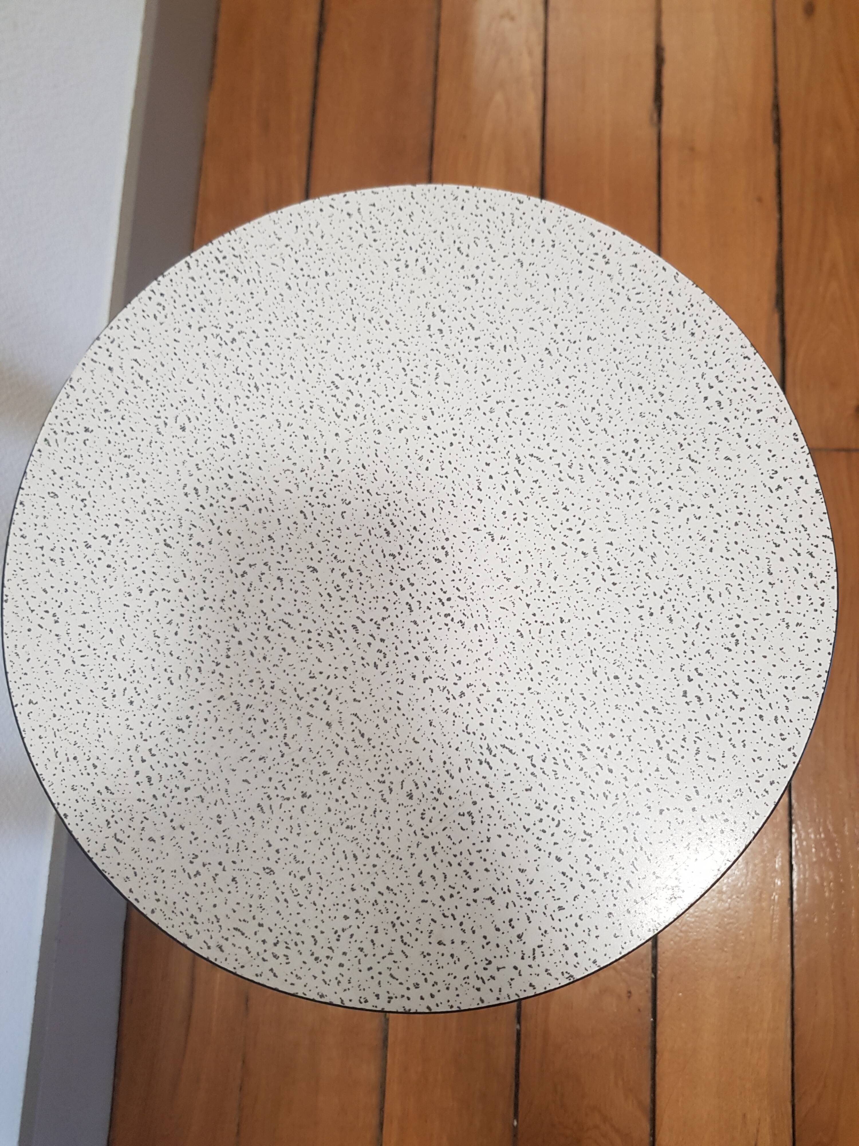 Wooden and formica tripod coffee table