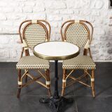 Parisian bistro table and chairs.