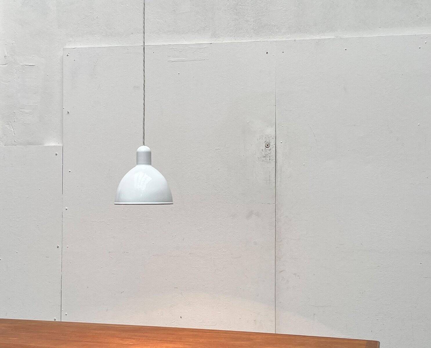 Vintage Danish enamelled pendant lamp model ES by Edgar Schlaefle for Louis Poulsen, 1980s.