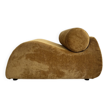 Graphic ochre armchair