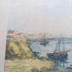 Alphonse Laffite. Aquatint old rigging in the bay.