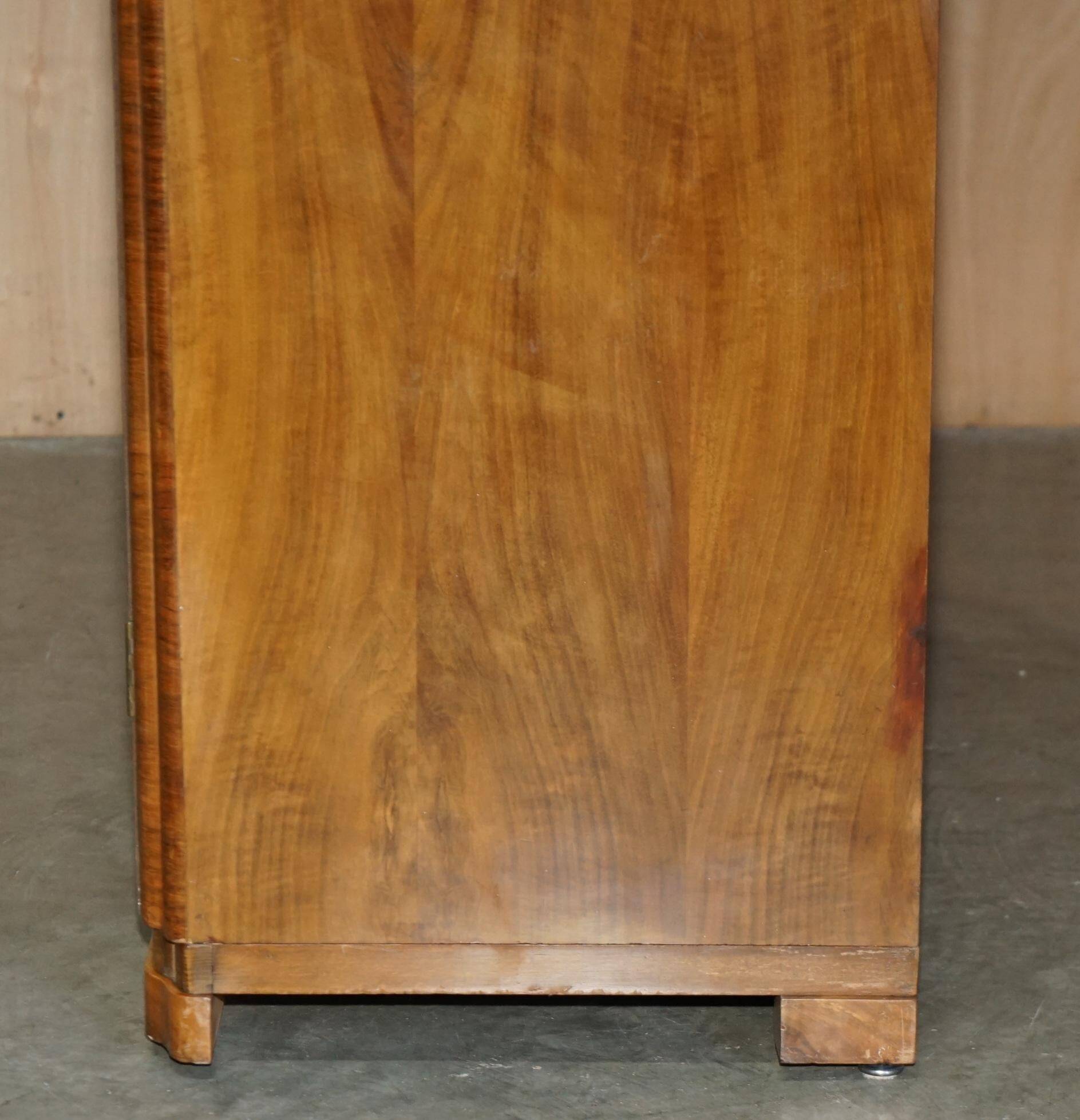 Double Art Deco wardrobe in satin walnut circa 1930