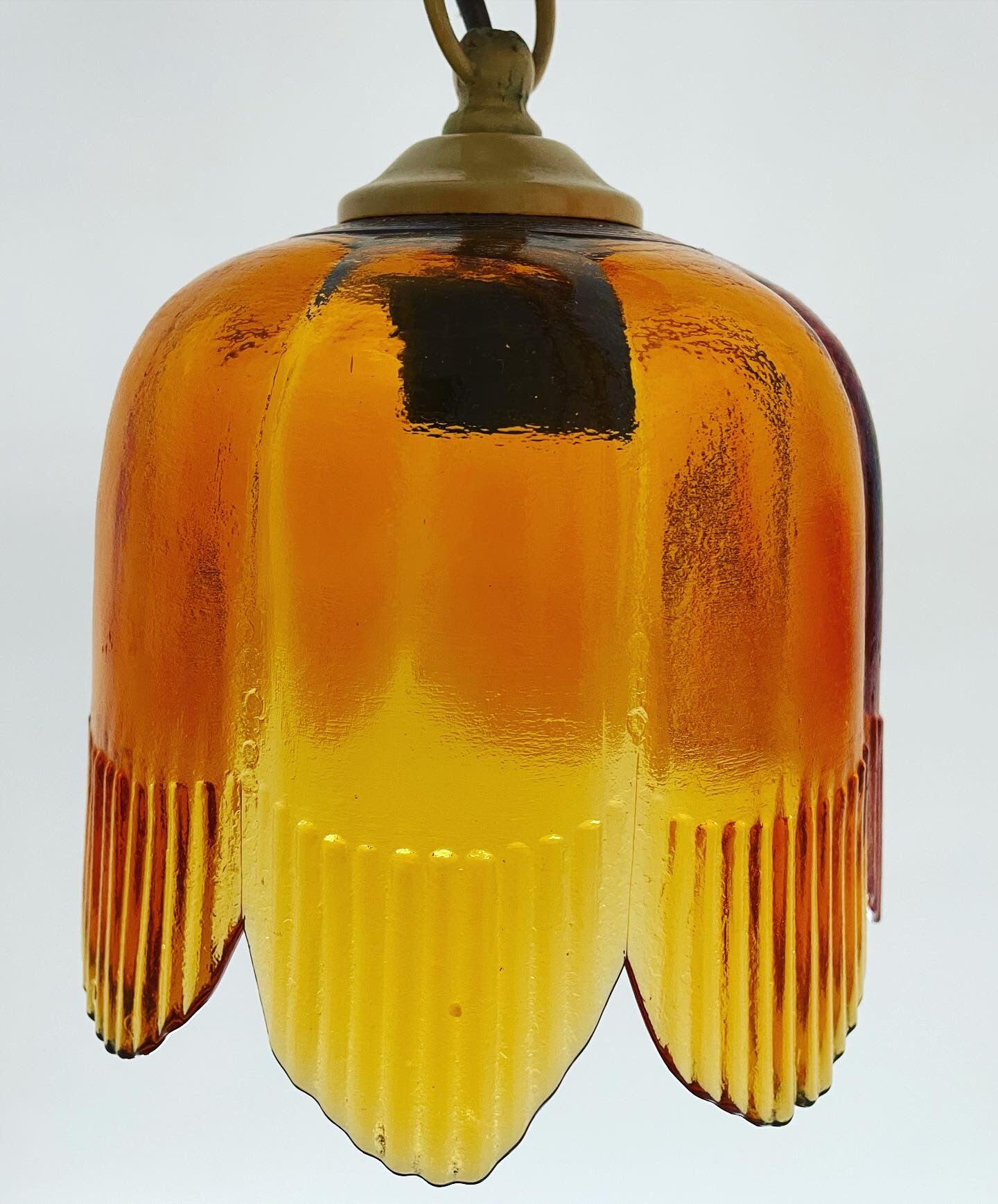 Vintage chandelier with 3 burners in rattan and bamboo