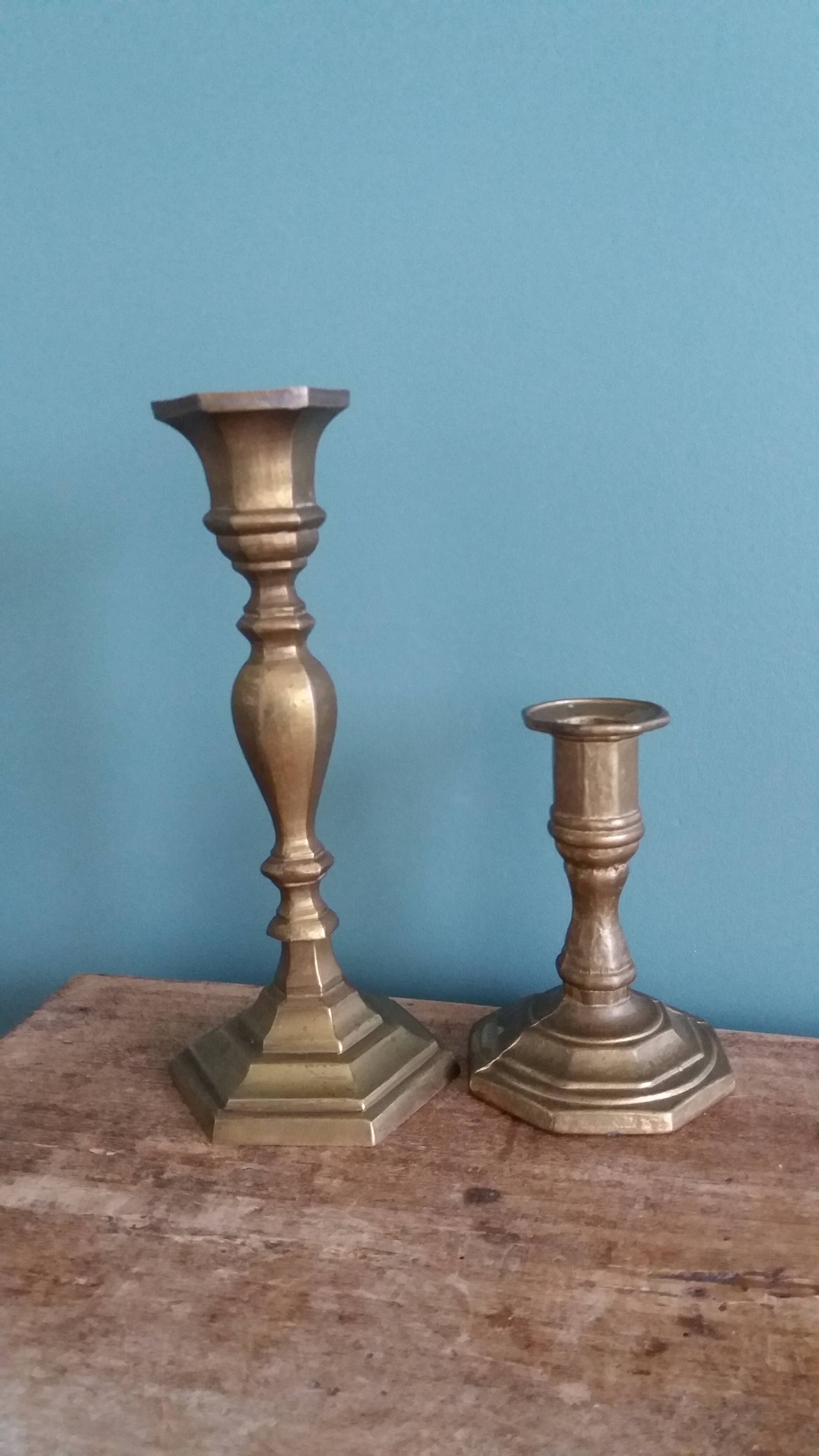 Bronze or brass candlesticks