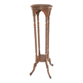 Turned cherry wood pedestal table