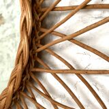 Vintage rattan sun mirror