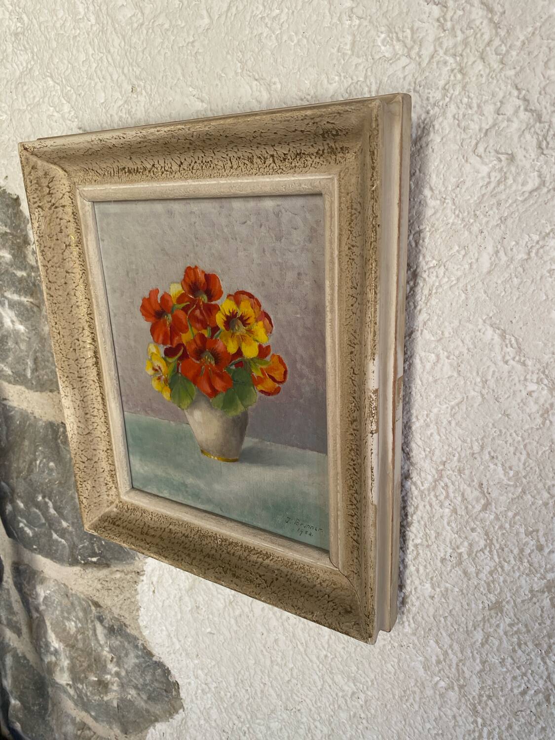 Old oil on canvas signed “Capucines”