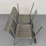 4 chaises en aluminium design italien des années 90 Calligaris italy