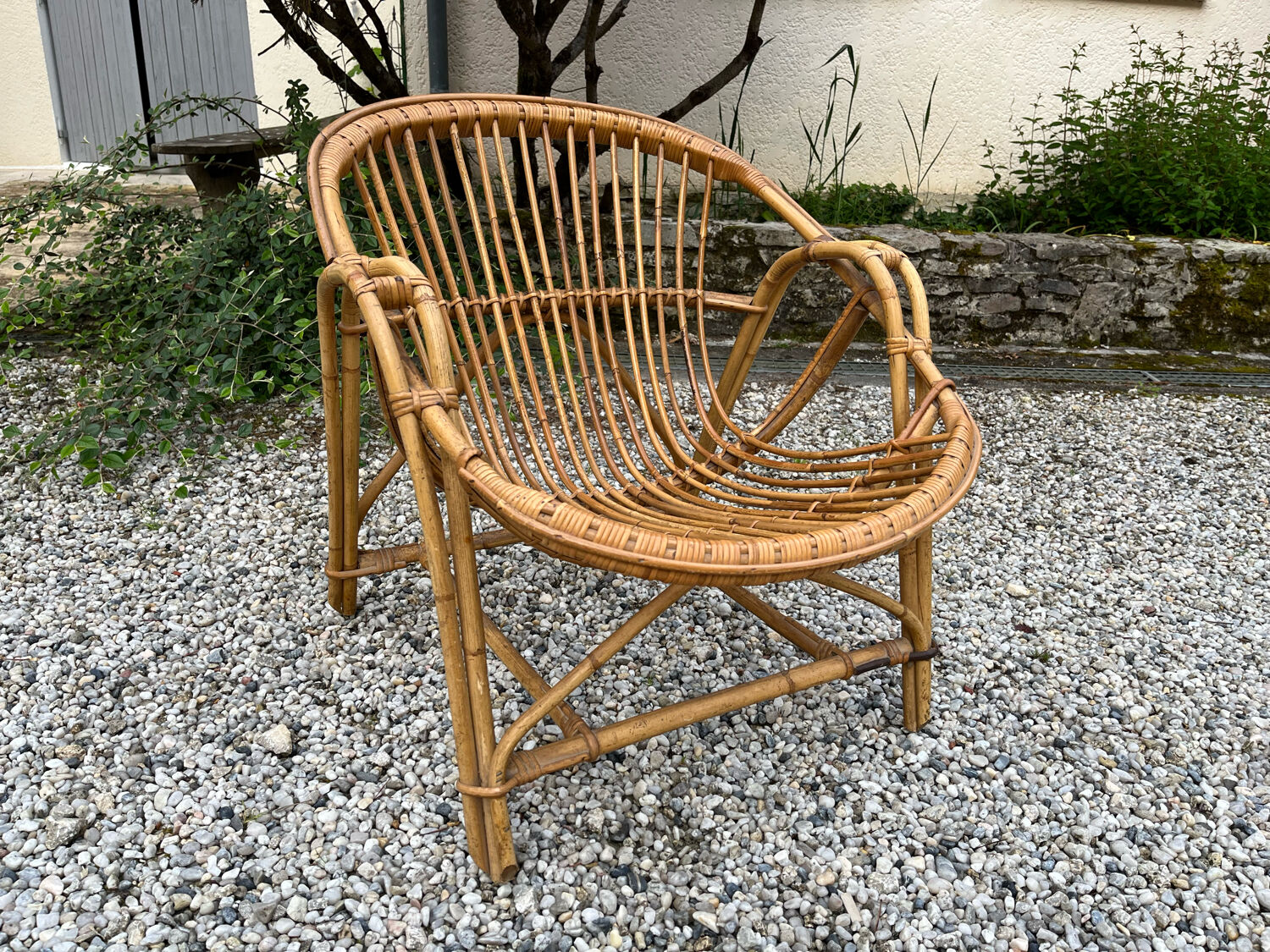 Vintage rattan armchair