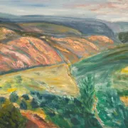 Original Swedish Oil on Canvas – "Landscape" by Lalla Blecher – Signed – Dated 1994 – Framed – 63 × 53 cm (24.8" × 20.9")