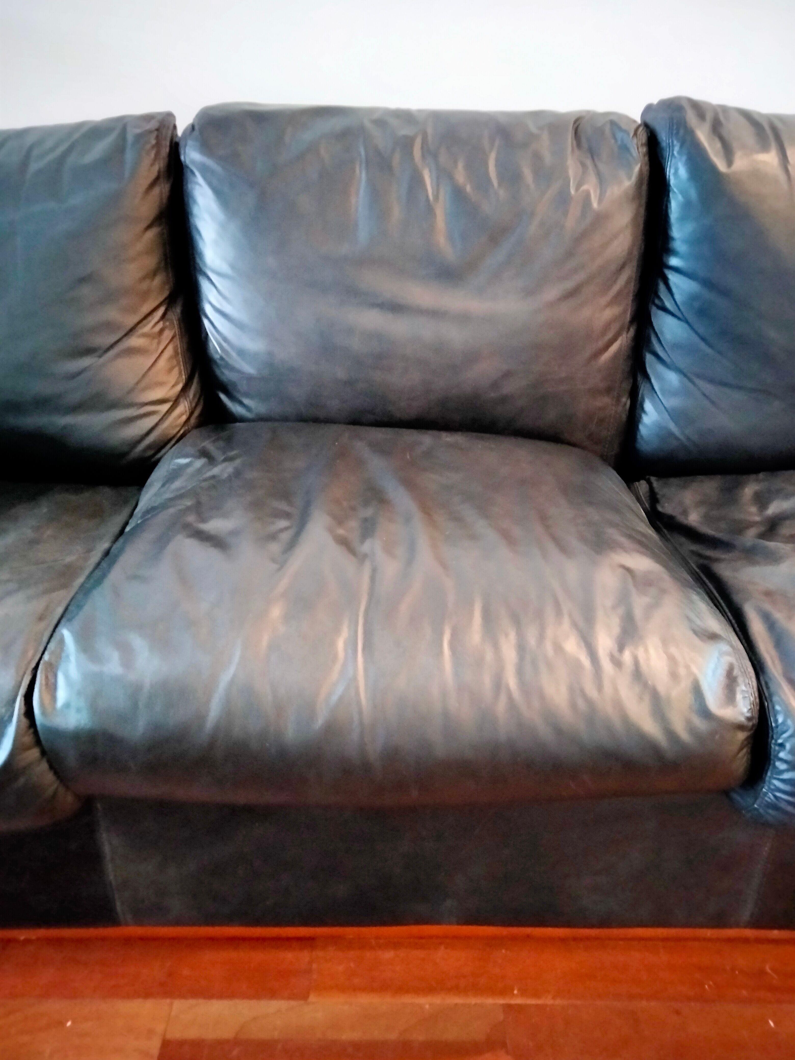 Leather 3-seater sofa