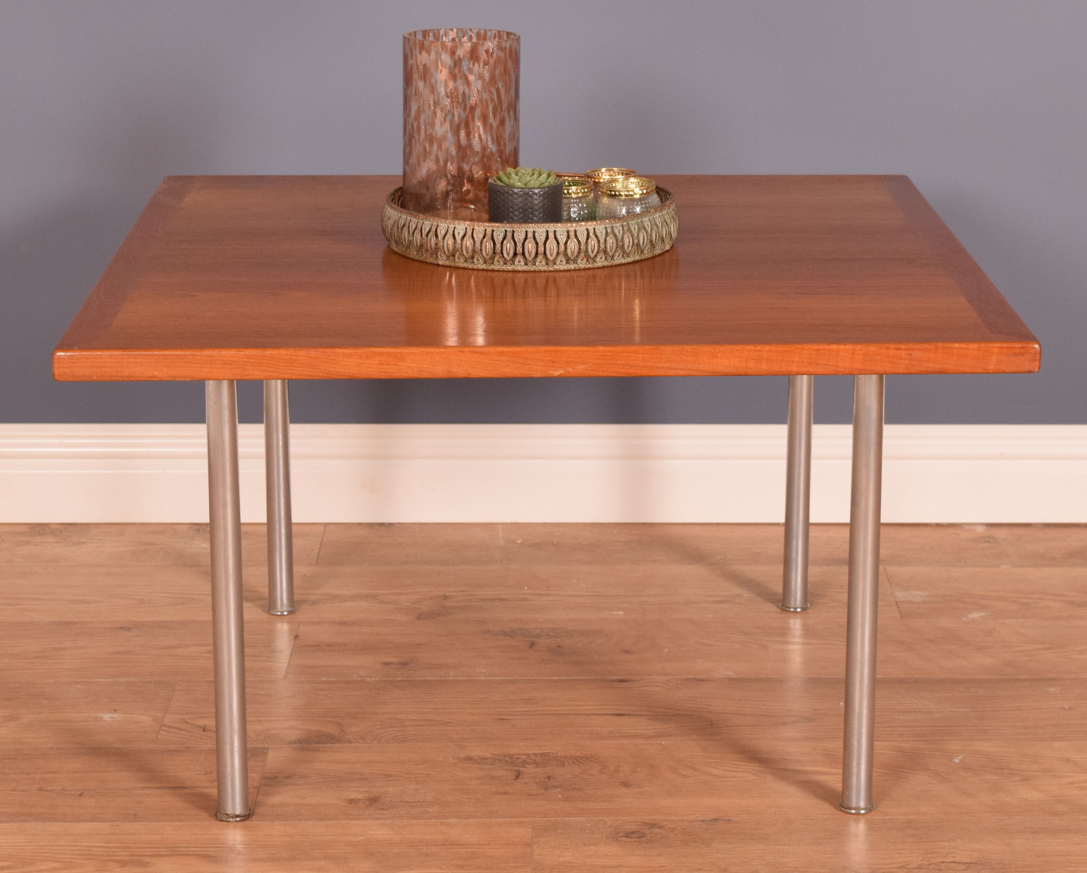 Restored teak & rosewood , chrome coffee table, Hans J Wegner, andreas tuck