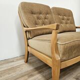 70s two seater sofa in beech