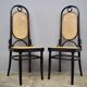 Chairs in curved beech and vienna straw, 1980s, set of 4