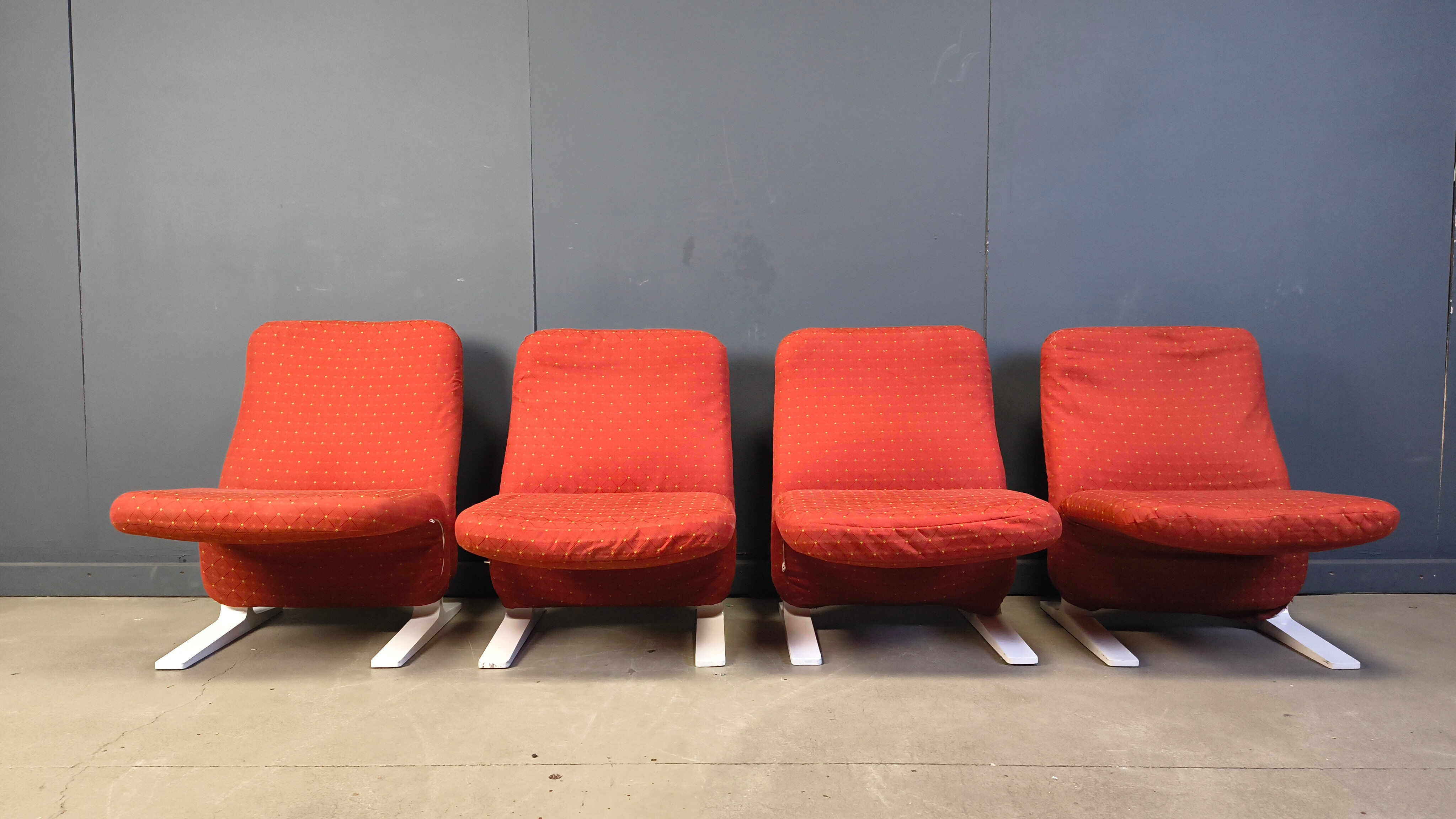 Fauteuils Concorde de Pierre Paulin, ensemble de 4, années 1960.