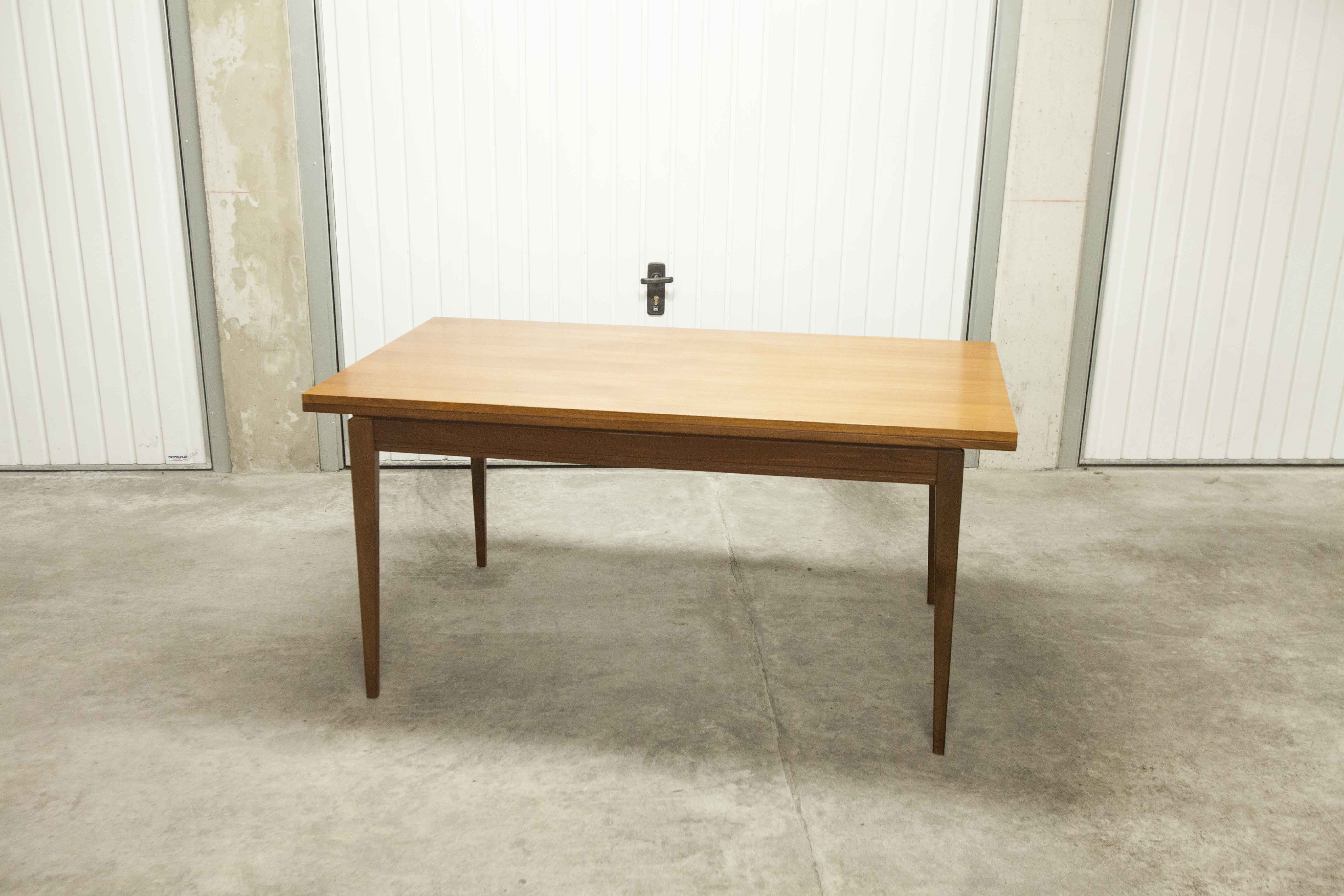 60's rectangular Scandinavian table with extension cords
