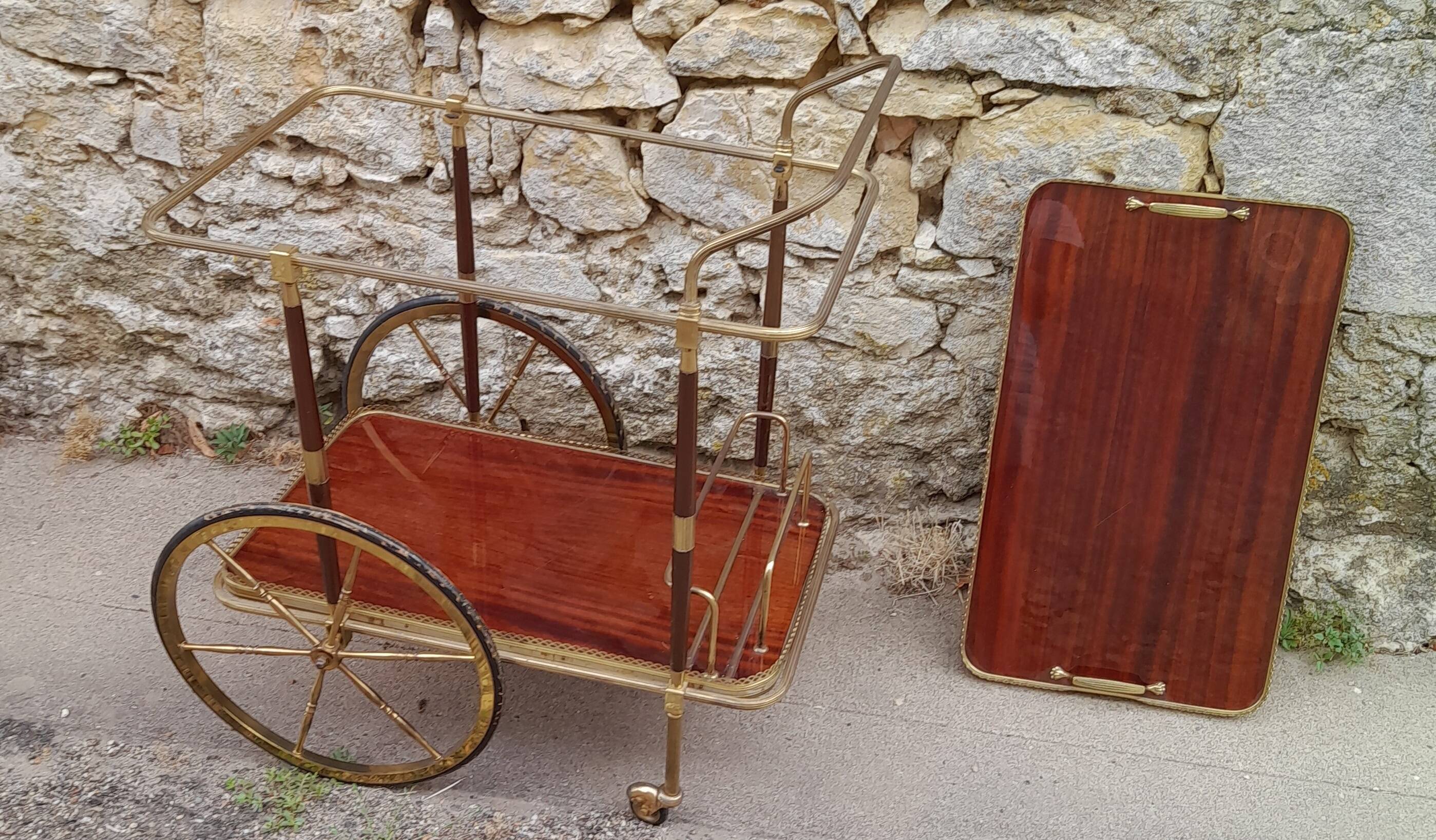 Vintage rolling bar trolley
