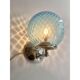 Sculptural Light-Blue “Ballotton” Murano Glass Wall Sconces — Pair